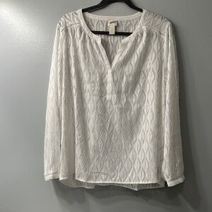 Chico's White Textured Blouse